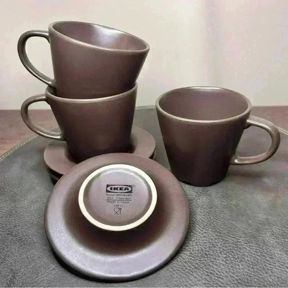 IKEA Espresso/Coffee Cups and Saucers Set - Picture 1 of 2
